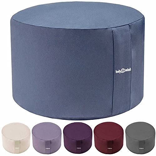 Body & Mind Cojín de Yoga Cojín de meditación Cojín de Asiento de Suelo para meditación y Yoga; Funda Lavable y Relleno Transpirable de Primera Calidad; Altura del Asiento de 18 cm (Azul) thumbnail