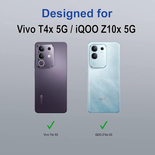 Image of Zapcase Back Case Cover for Vivo T4x 5G | Compatible for Vivo T4x 5G Back Cover | Case Cover with Camera Protection | (TPU + PC | Translucent Black)