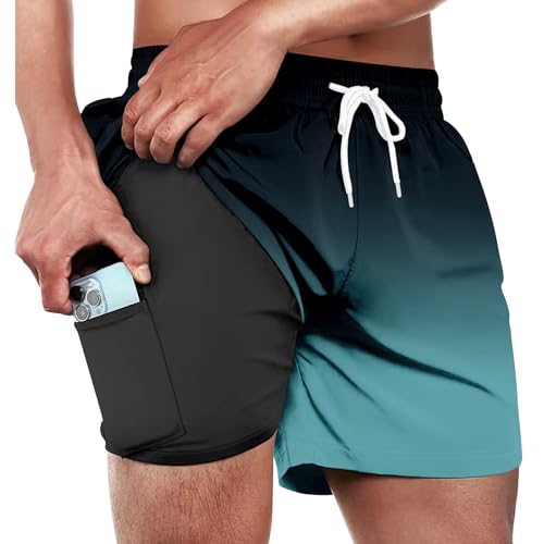 Image of Keevoom Mens Swim Trunks Compression Liner Swimming Shorts Swimwear Quick Dry Swimsuit Bathing Suits Board Shorts