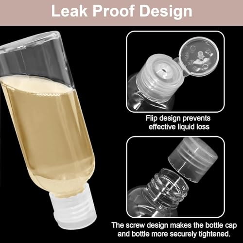 10 Pcs 100ml Travel Bottles Container for Toiletries, Flip Cap Plastic Squeeze Bottles with Labels Use for Shampoo, Lotion - Image 5