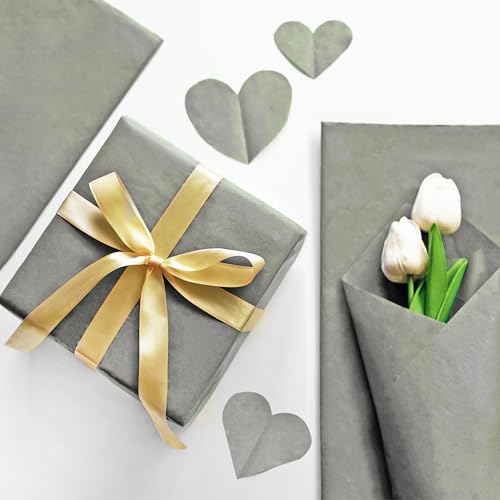 Image of Bobobag 100 Sheets Grey Tissue Paper, 20 inch x 14 inch Tissue Paper for Gift Bags, Bulk Gift Wrapping Tissue for DIY Crafts, Birthday, Christmas and Holiday Decor