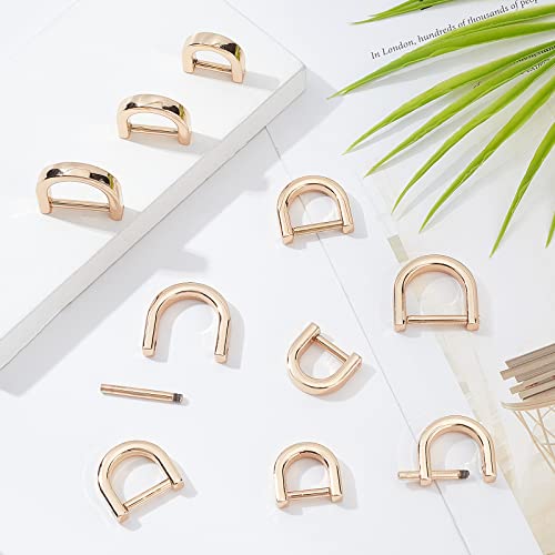 Image of GORGECRAFT 1 Box 3 Sizes 12PCS Black D-Rings Horseshoe Shape D Ring U Shape Screw