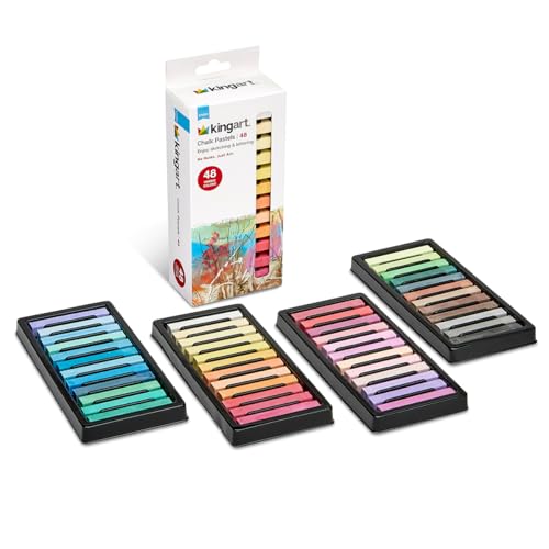 KINGART 48-Piece Chalk Pastels Set (Vibrant Colors)