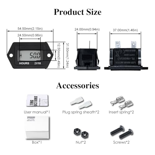 Jayron Digital LCD Contaore Tensione AC/DC da 5V a...