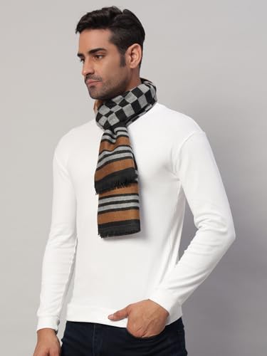 Image of Ravaiyaa - Attitude is everything Men's Reversible Stripe Pattern Winter Wool Scarf, Muffler 72 inchx12 inch Inch