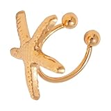 フォートゲート 女性用ハンドメイドスターイヤリング トレンディなパーティージュエリー ヒトデ イヤークリップ 軽量合金デザイン イヤークリップ