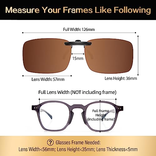 Image of Goiteia Polarized Flip up Clip on Sunglasses over Prescription Glasses for Men Women-Upgraded No Blue Glare