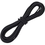 SOFPLATE 1/4 Zoll(6mm) Gummizug-Seil 10m Elastikseil Schnur Schwarz Polyester Kleidungszubehör Rundes Dehnbare Nylonseile für Kajakdeck Camping Befestigung Rucksack Plane Anhänger Zubehör