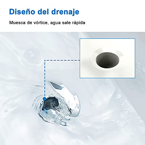 AICA Mueble con Lavabo,44 x 23 x 60 cm, Mueble de baño para Colgar en la Pared,diseño de Dos cajones, Acabado en Blanco, con Lavabo Blanco. Mobiliario Moderno. - imagen 8