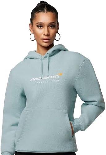 McLaren-Castore Womens Core Essentials Logo Hoodie - Papaya/Blue/Black