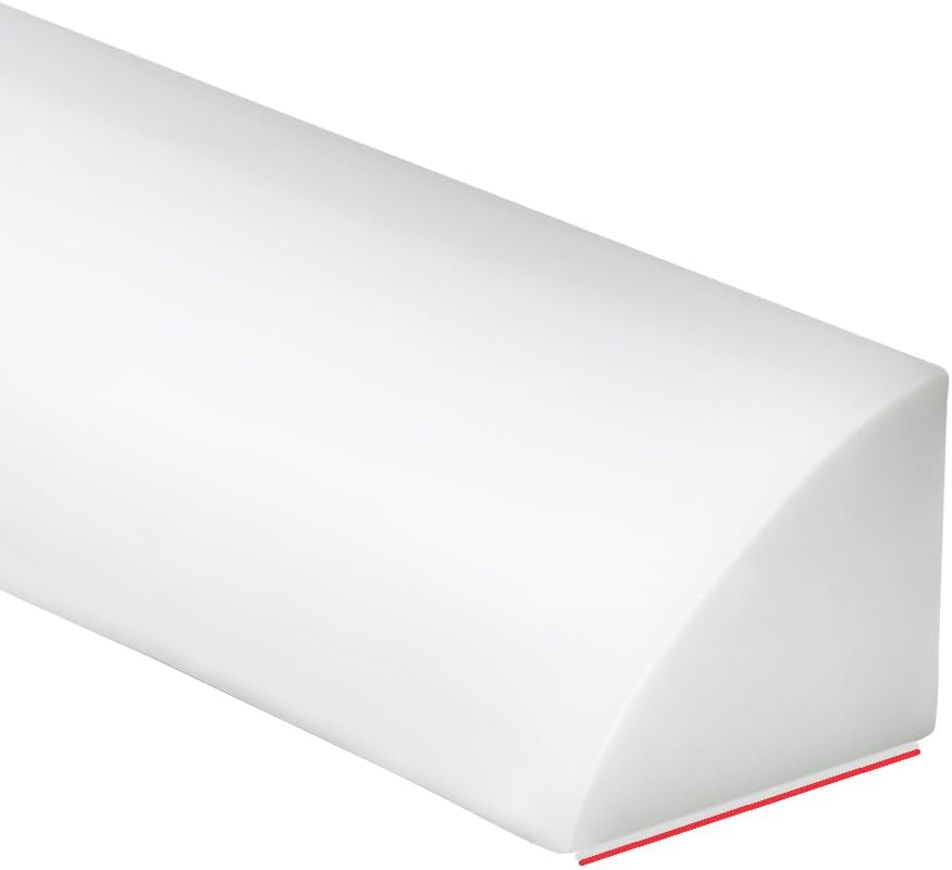 Duzzy 78 Inch Flexible Quarter Round Molding, Silicone Rubber Peel and Stick Shower Water Barrier Suitable for the Shower Corner or Kitchen Countertop Sink and Cooktop
