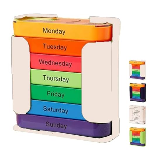 7-Day Medication Organizer - for Effortless Health Management, Stackable Pill Cases One Week Medicine Box, Multi-Compartment Pill Storage Box, Portable Large Capacity for Home(C)