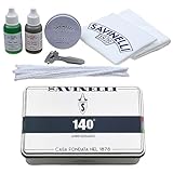 Savinelli Pipe Dopp Kit - Wood Pipe Cleaning and Care Set: Polishing, Cleaners, Reamer, Cloths, Anniversary Tin - Cleaning Set For Briar Wood Pipes