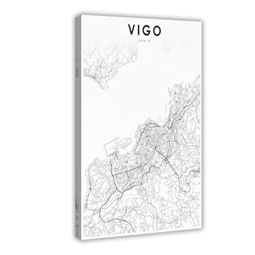 Carte de l'Espagne impression sur toile QOGDAF Vigo 40x60 pour une ambiance ibérique