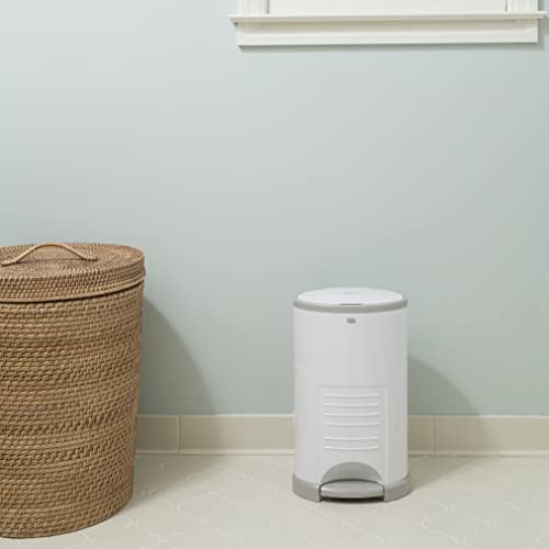 Dekor Classic Hands-Free Diaper Pail | White | Easiest To Use | Just Step – Drop – Done | Doesn’t Absorb Odors | 20 Second Bag Change | Most Economical Refill System #TOP7