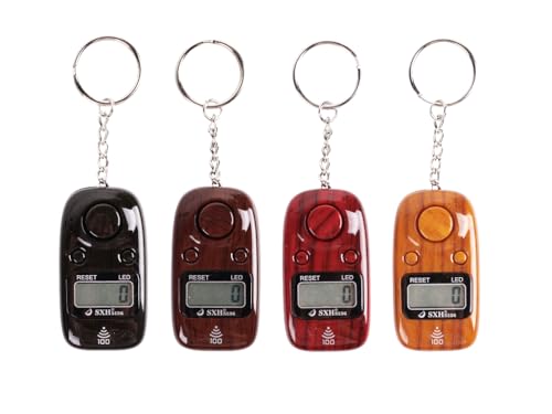 Image of Hitopin Handheld Electrical Digital Counter, 4 Pieces Portable Finger Counter, Digital Finger Counter with Led Light and Keychain, for Stress Relief Prayer Relaxation