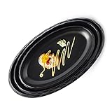 Large Serving Platter Set, 12/14/15.5 Inches Oval Serving Tray with Wavy Rim Porcelain Serving...