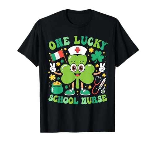 One Lucky School Nurse St Patrick's Day Spirit Shamrock T-Shirt