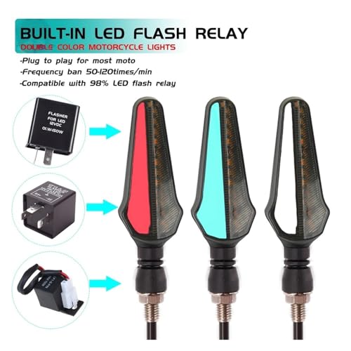 Luces traseras para motocicleta con intermitentes brillantes y efectos visuales bicolor 5