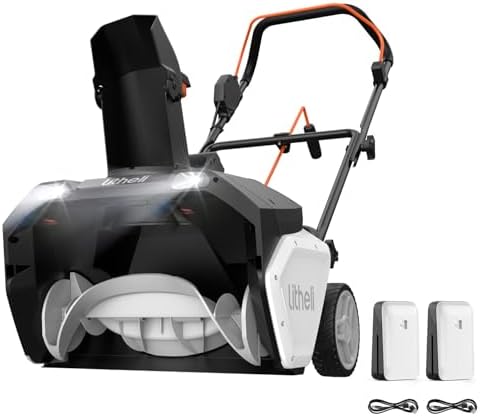 Litheli 2x20V Cordless Snow Blower, 20-Inch Brushless Electric Snow Thrower with Wheels, 180° Adjustable Chute, LED Lights, Battery Included, Heavy Duty for Driveway Patio (w/o Charger)