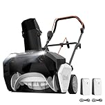 Litheli 2x20V Cordless Snow Blower, 20-Inch Brushless Electric Snow Thrower with Wheels, 180° Adjustable Chute, LED Lights, Battery Included, Heavy Duty for Driveway Patio (w/o Charger)