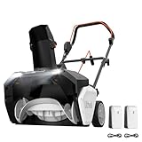 Litheli 2x20V Cordless Snow Blower, 20-Inch Brushless Electric Snow Thrower with Wheels, 180° Adjustable Chute, LED Lights, Battery Included, Heavy Duty for Driveway Patio (w/o Charger)