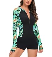 Owntop Dames 3-delige Rash Guard | UPF50 UV Shirt | Korte Mouw Rashguard Shirts & Bikini Top & Hoge Taille Boyshorts | Sneldrogende Badkleding Badpakken | Zwemmen Surfen, diepblauw, M