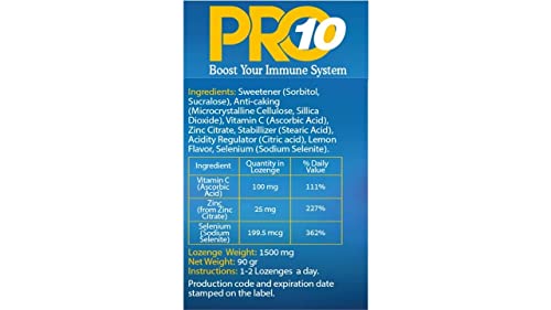 Ecogreen Pro 10 Zinc Vitamin C Selenium Lozenges: Vitamin Mineral Dietary Health Supplement, Antioxidant Chewables Strengthen Immune System, 60 Count #TOP3