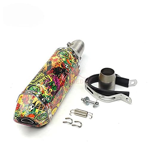 Exhaust Muffler 1.5-2"Inlet Removable DB Killer for Street/Sport Motorcycles and Scooters with Diameter Exhaust Pipes Slip On (Type 7)