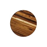 EcoDecors 16' Round Teak Cutting Board, FSC Certified Edge Grain Wood