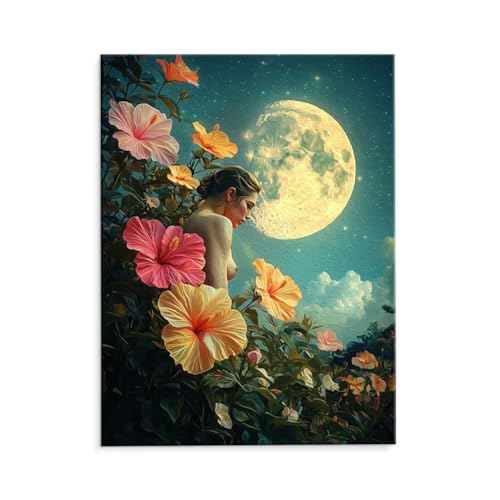DIY G ̕i Paint by Numbers hG Lbg l ʂ肦 q̗phGLoXNtg LoXA[g uVƃANG̋, CeA rO, ւ̃Mtg 35x50cm (t[X