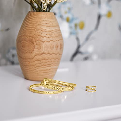 Canaria 10Kt Yellow Gold Rounded Bangle Bracelet #TOP2