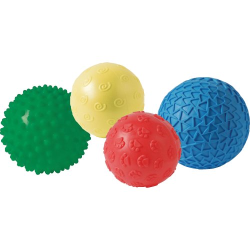 Textured Sensory Balls for Kids – Set of 4 Large Tactile Play Balls for Autism, Sensory Processing & Motor Skill Development, Ages 3+