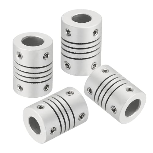QUARKZMAN 4 Stück Flexible Kupplungen 7mm Bis 8mm Aluminiumlegierung Verbindungsstück Flexible Wellenkupplungen Motorkupplung Für 3D Drucker CNC Maschine Motor Encoder D15 x L20mm