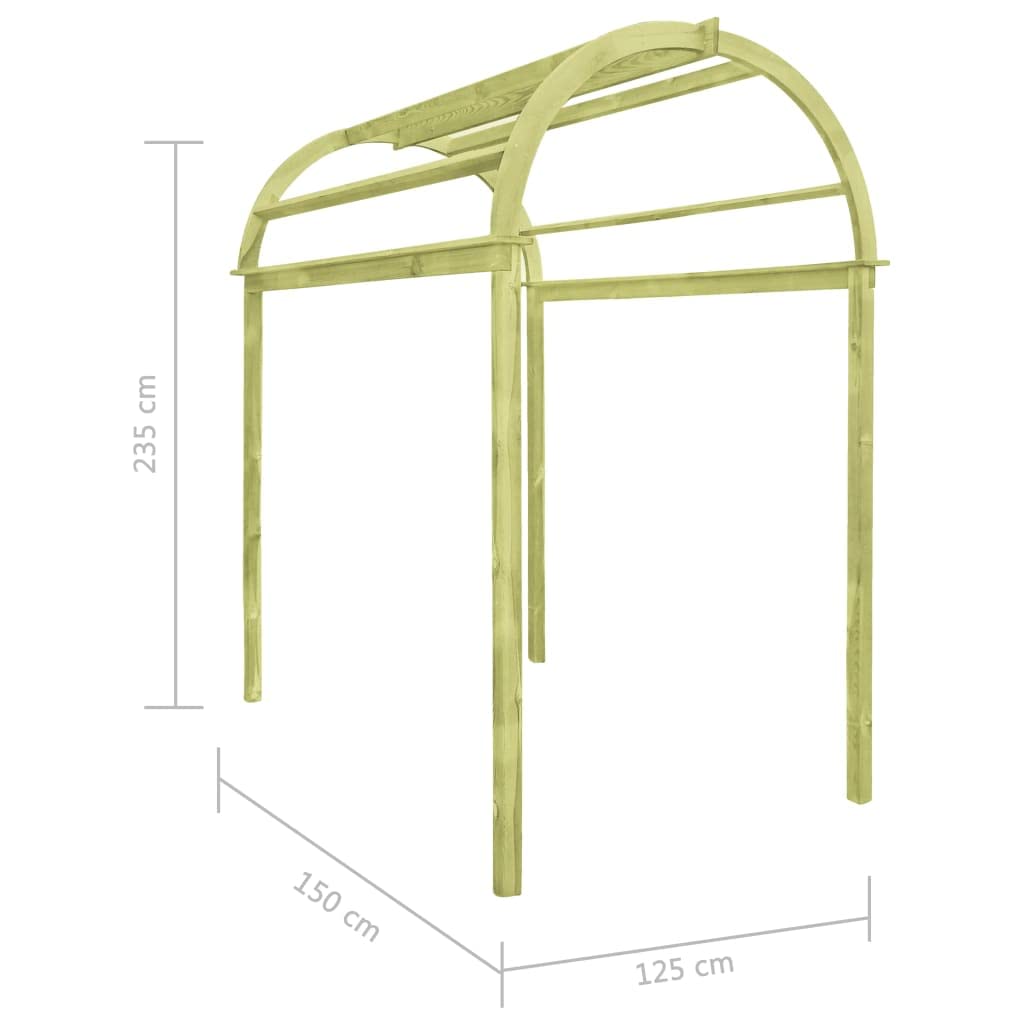 Arco traliccio in legno di pino impregnato, 125 x 150 x 235 cm
