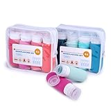 8er Reiseflaschen Set 90ml (2x4er kleine Beutel) – Silikon Quetschflasche auslaufsicher – Reise Flaschen zum Befüllen für Handgepäck – Behälter fürs Flugzeug, Zug, Bus – Travel Essentials Tool & Tree