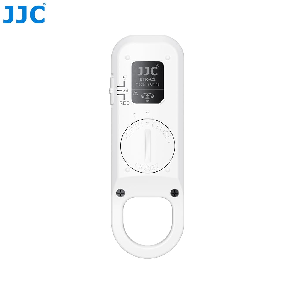 JJC BR-E1 Télécommande Bluetooth sans Fil pour Canon EOS R1 R100 R8 R50 R6MkII R10 R7 R3 M50MkII R5 R6 R RP 6DII 90D 77D 850D 200DII M200 PowerShot V10 G5X MarkII G7XIII SX700 HS, Blanc