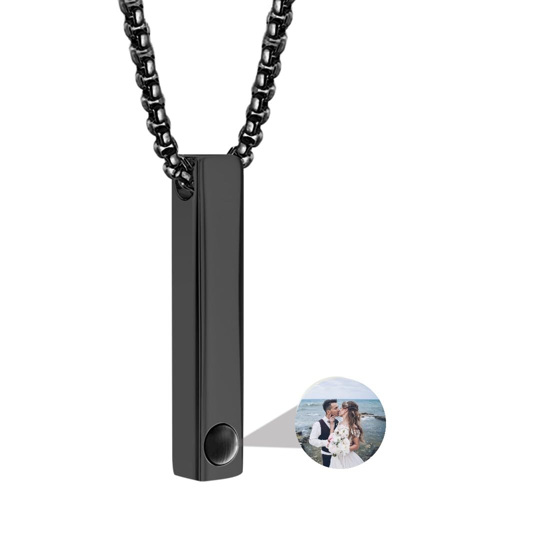WILINNICollana Con Foto Personalizzata Hombres| Personalizzata Collana Con Foto Proiettata Regalo Romántico Para Hombres