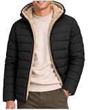 Men Winter Jacket Hood Puffer Coat Face Warm Waterproof Windbreaker Thick Flannel Lined Heat Insulated Bomber Baggy Pants Outdoor Extreme Cold Weather Oversized 4xl 5xl Big and Tall Plus Szie Black