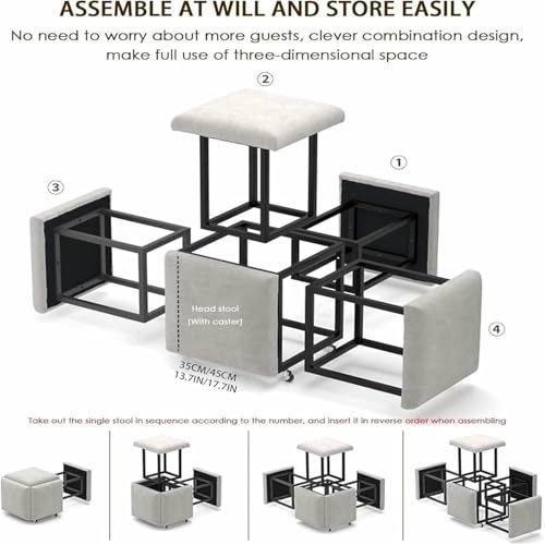 Fauteuil empilable haut de gamme cube de siège multifonctionnel 5 en 1 - 4