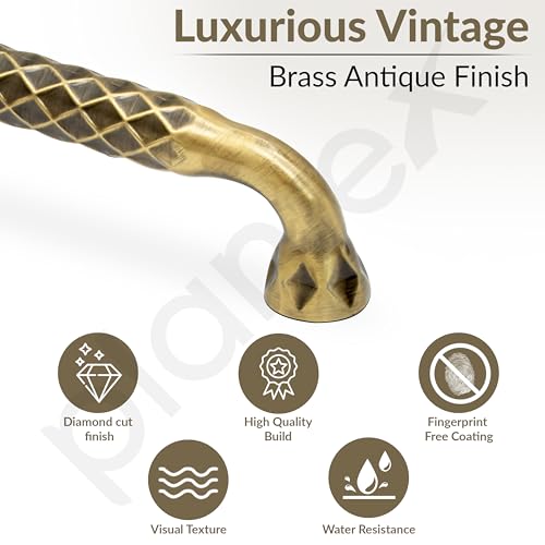 Image of Plantex Cabinet Handle /Kitchen Cabinet Door Handle /Wardrobe /96 mm Cupboard Handle /Door Pull-Push Handle for Home /Office - Pack of 2 (Brass Antique)