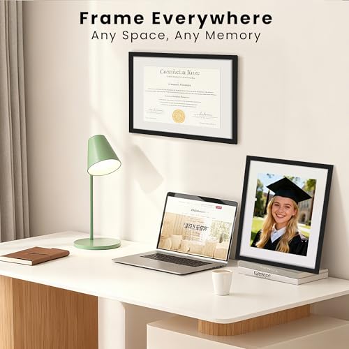 Image of upsimples Diploma Frame with 8.5x11, 11x14 Degree frames, Black 2 Pack | Showcases Diploma, Certificate and Document, Wall or Tabletop Decor for Dorm or Office, Graduation Gift