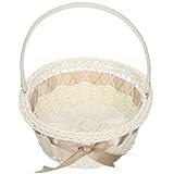 Genérico Cesta Tejida de Flores Asa 21X18 CM para Bodas y Decoración de Jardín Hogar Reutilizable