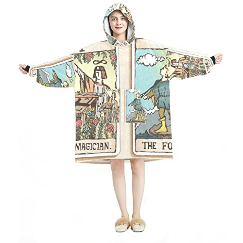 Sweat à capuche flanelle sherpa adulte oversize avec poche kangourou Tarot