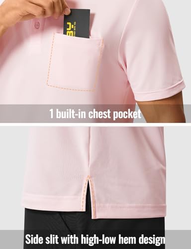 Image of Rdruko Men's Polo Shirts Short Sleeve Quick Dry Outdoor Golf Sports Shirts with Pocket