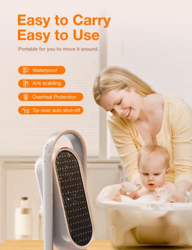 Desertwest Space Heaters For Indoor Use, Portable Electric Heater, 135° Oscillating Ceramic Infrared Tower Heater With Remote, Timer, Overheating & Tip-Over Protection, Quiet Heaters Fan With 3 Modes #TOP7