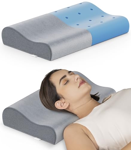 FOVERA Cervical Pillow | 2 Years Warranty | Cool Gel Memory Foam Orthopedic Neck Support Pillow for Sleeping, Neck & Shoulder Pain (Standard - 18 x 11 x 3.5 Inch, Grey Velvet Cover, Pack of 1) (B0DFQ6JDGP) Amazon Price History, Amazon Price Tracker