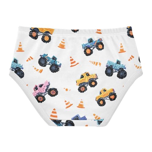 Wusikd Monster Trucks Traffic Girls' Underwear Cotton Girls Briefs Soft Toddler Underwear 2T2
