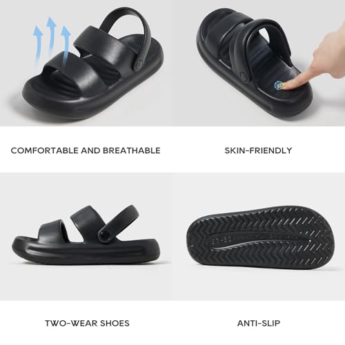 utune Men’s and Women’s EVA Adjustable Strap Sandals – Non-Slip Cloud Slides with Back Heel Strap, Waterproof Thick Sole Comfort Sandals for Indoor & Outdoor2