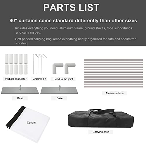 Projector Screen With Stand 80 Inch Portable Projection Screen 16:9 4K Hd Projections Movies Screen With Carry Bag For Indoor Outdoor Home Theater Backyard Cinema Travel #TOP4